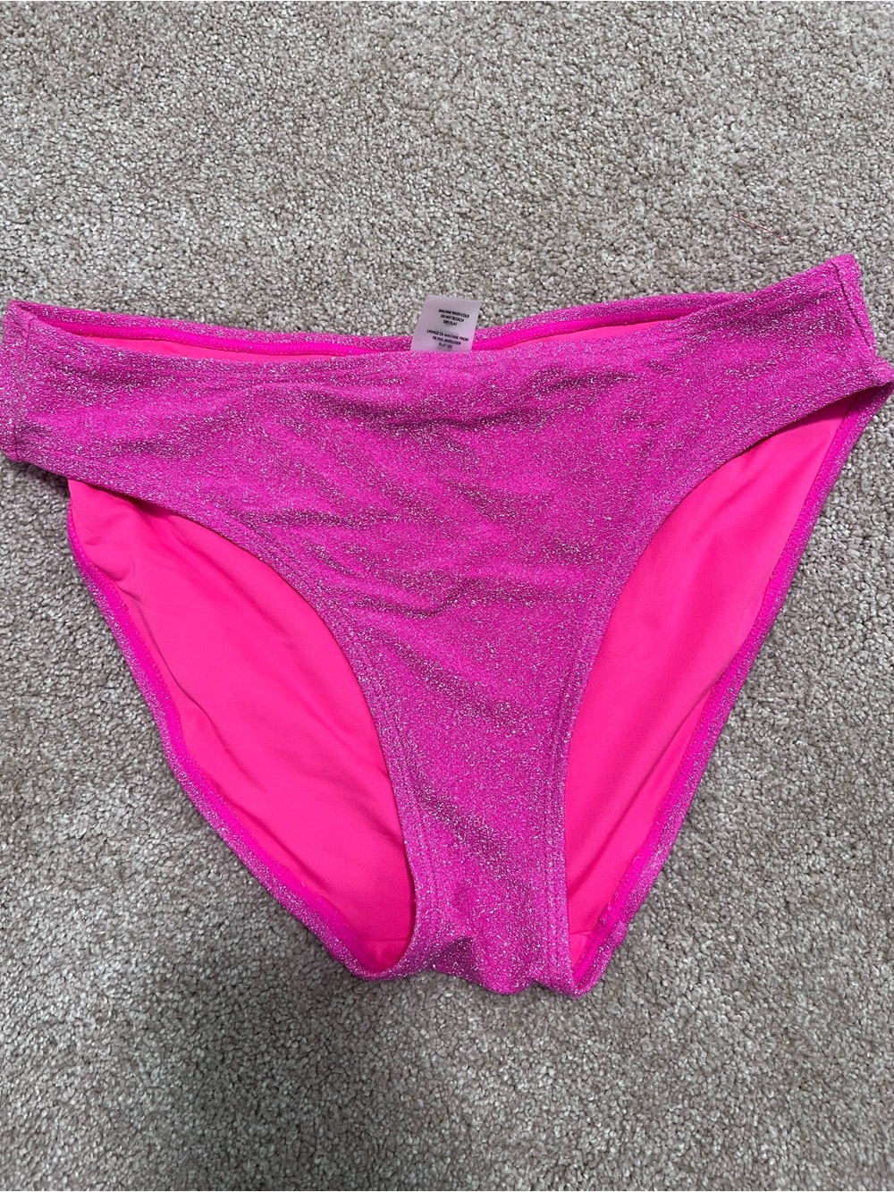 Good American Pink Sparkle Women's Bikini Bottom